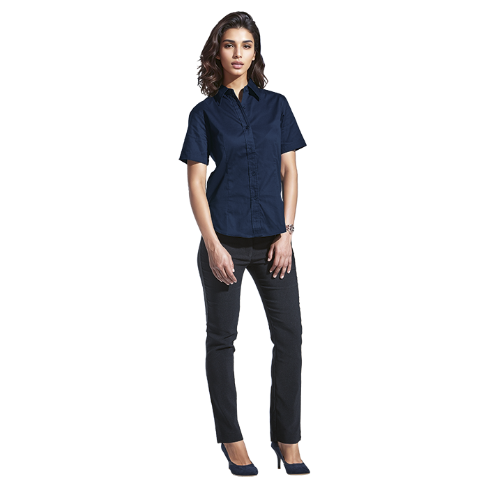 Brushed Cotton Twill Blouse Short Sleeve Ladies