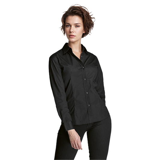 Brushed Cotton Twill Blouse Long Sleeve Ladies