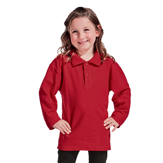175g Pique Knit Long Sleeve Golfer Kiddies